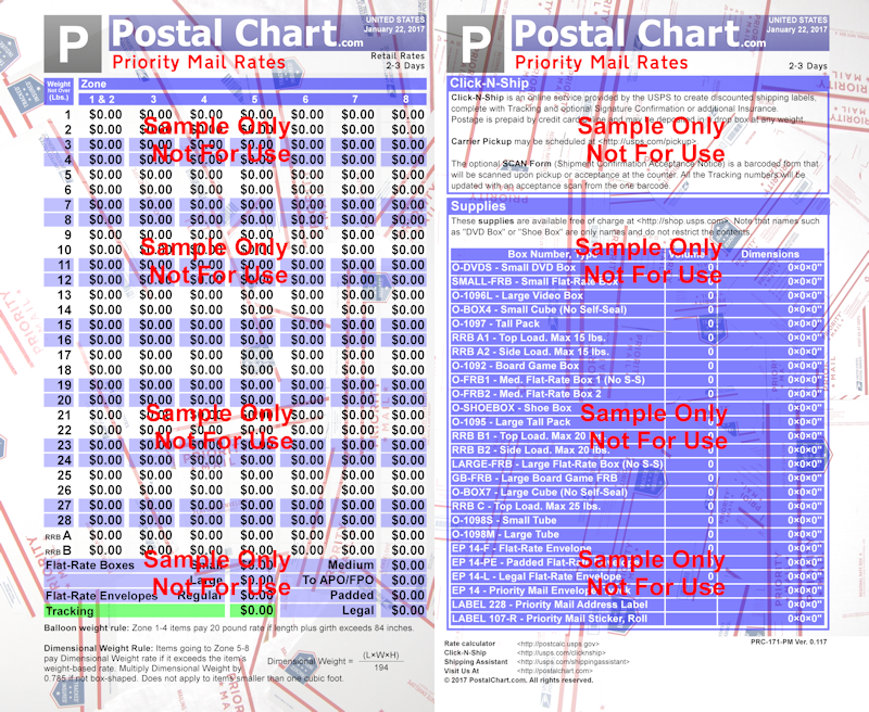 Priority Mail Rate Chart