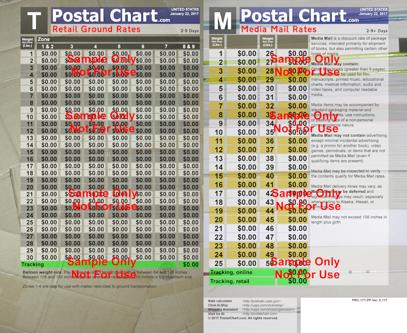 Media Mail Price Chart 2017